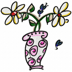 Vase For Flowers Embroidery Design 3 Vase For Flowers Embroidery Design 3